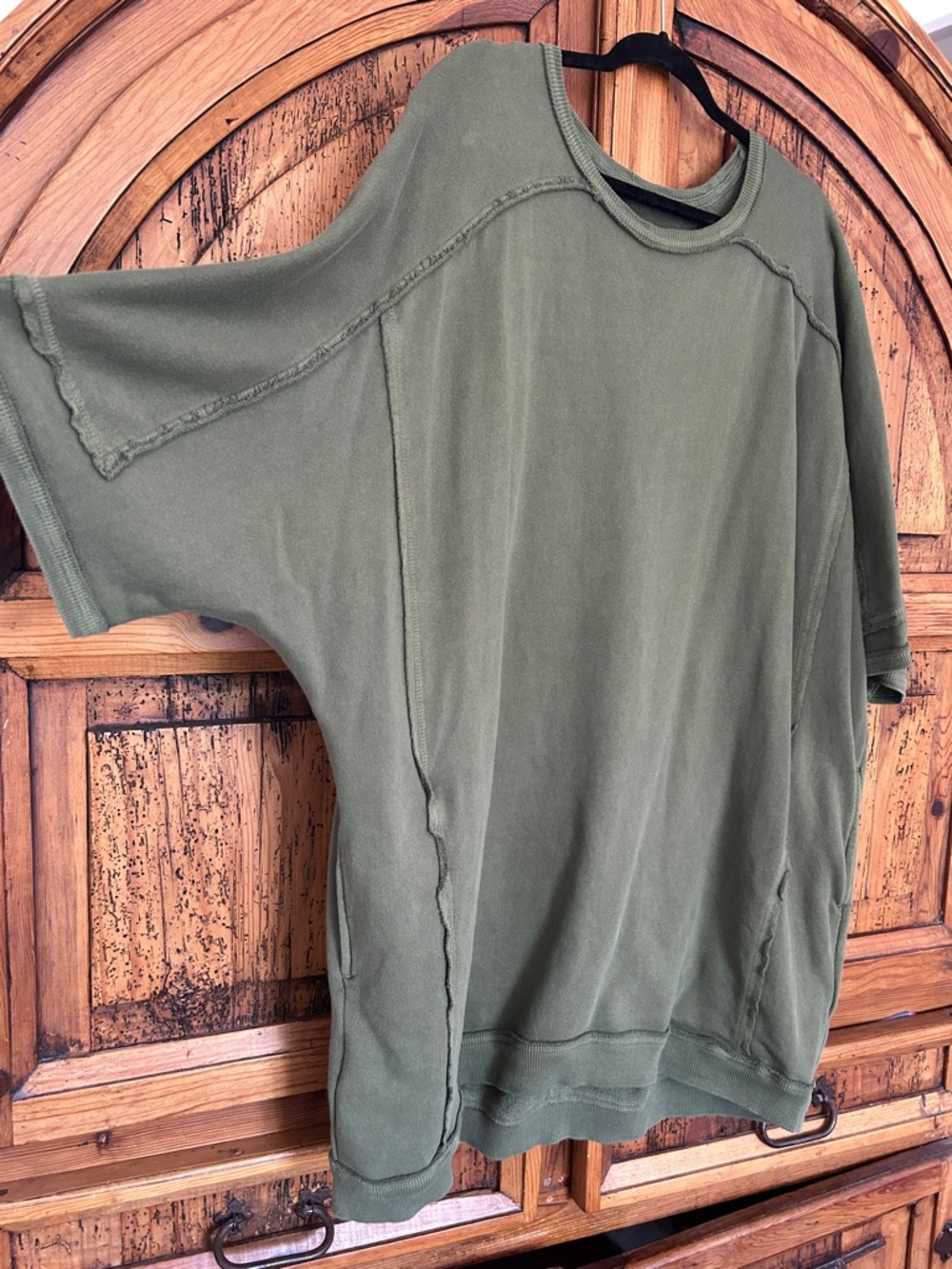 Free People Mari Muscle Pullover Sweater Tunic Top Shirt Green - Picture 5 of 8